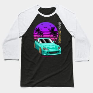 JDM Green Honda S2000 Roadster Sunset Palm Beach Baseball T-Shirt